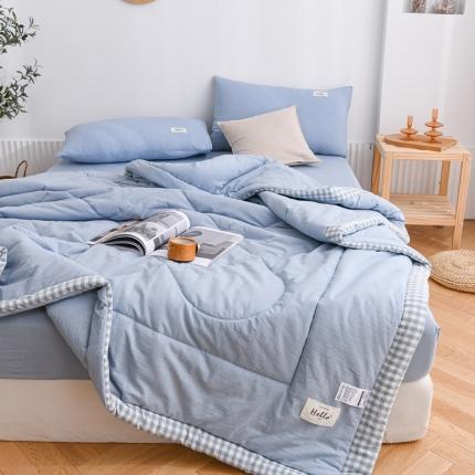91家纺网 家纺一手货源 找家纺 恋人优选 新款全棉水洗棉夏被薄被子纯棉夏凉被四件套被芯空调被