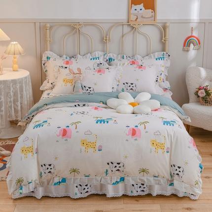 91家纺网 家纺一手货源 找家纺 （总）爱妮玖玖 小蕾丝床裙四件套床裙配花边被套的四件套