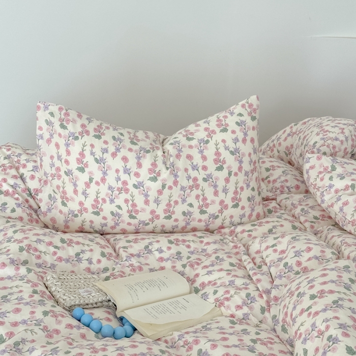 91家纺网 家纺一手货源 找家纺 黛馨 2025新款A类小清新双层纱四件套（实拍）美雅