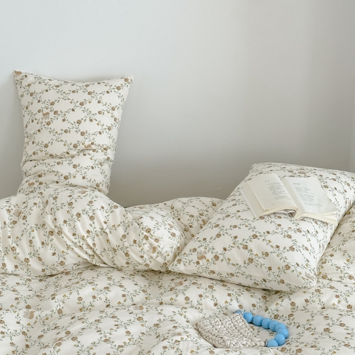 91家纺网 家纺一手货源 找家纺 黛馨 2025新款A类小清新双层纱四件套（实拍）小松鼠