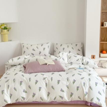 91家纺网 家纺一手货源 找家纺 黛馨 2025新款A类小清新双层纱四件套（实拍）新郁金香