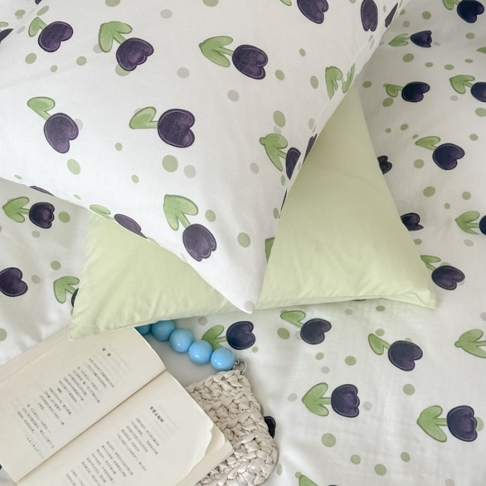 91家纺网 家纺一手货源 找家纺 黛馨 2025新款A类小清新双层纱四件套（实拍）郁金香绿