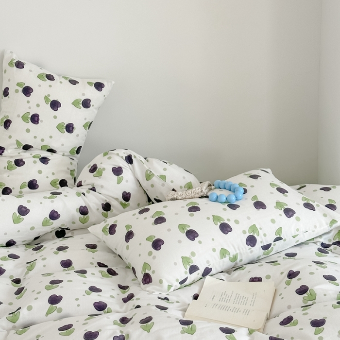 91家纺网 家纺一手货源 找家纺 黛馨 2025新款A类小清新双层纱四件套（实拍）郁金香绿