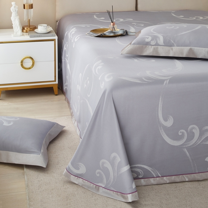 91家纺网 家纺一手货源 找家纺 威克凯丽2023新款重磅七彩大提花纯竹纤维软凉席三件套 巴塞罗那