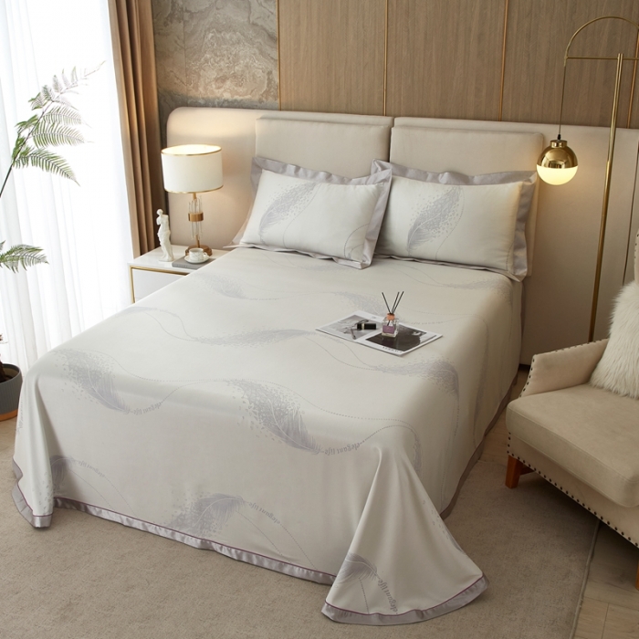 91家纺网 家纺一手货源 找家纺 威克凯丽2023新款重磅七彩大提花纯竹纤维软凉席三件套 寻梦芳菲