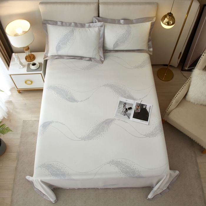 91家纺网 家纺一手货源 找家纺 威克凯丽2023新款重磅七彩大提花纯竹纤维软凉席三件套 寻梦芳菲