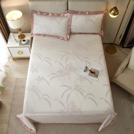 91家纺网 家纺一手货源 找家纺 威克凯丽2023新款重磅七彩大提花纯竹纤维软凉席三件套 雅然