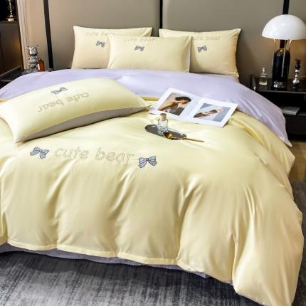 91家纺网 家纺一手货源 找家纺 （总）子钦家纺 2023年新款春夏轻奢冰丝刺绣水洗真丝四件套-瑞拉