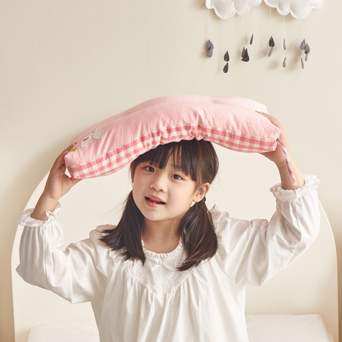 91家纺网 家纺一手货源 找家纺 荷马之梦 2023新款全棉32s水洗棉绣花儿童枕芯宝宝枕头 萌小兔30*50cm