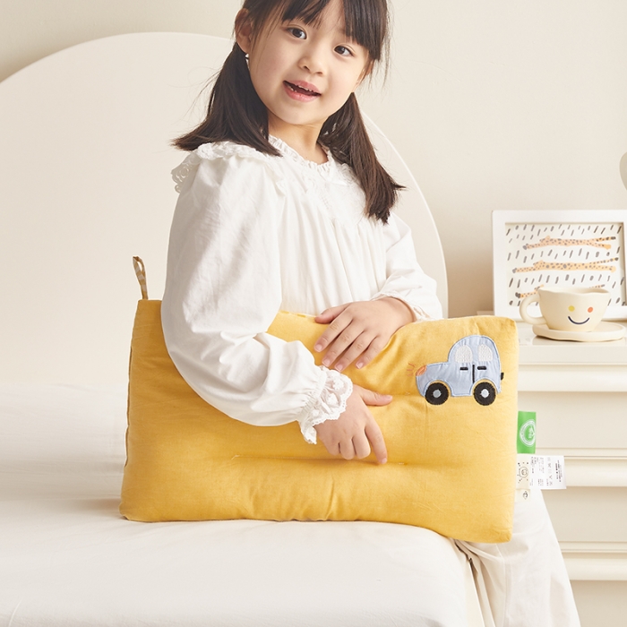 91家纺网 家纺一手货源 找家纺 荷马之梦 2023新款全棉32s水洗棉绣花儿童枕芯宝宝枕头 小汽车30*50cm