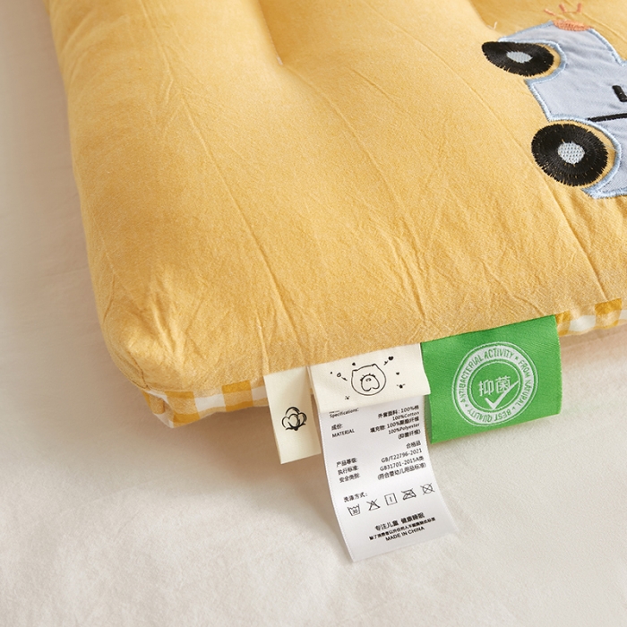 91家纺网 家纺一手货源 找家纺 荷马之梦 2023新款全棉32s水洗棉绣花儿童枕芯宝宝枕头 小汽车30*50cm