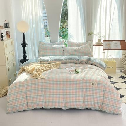 91家纺网 家纺一手货源 找家纺 （总）云家2023新款全棉纯棉水洗棉色织被套单件被罩