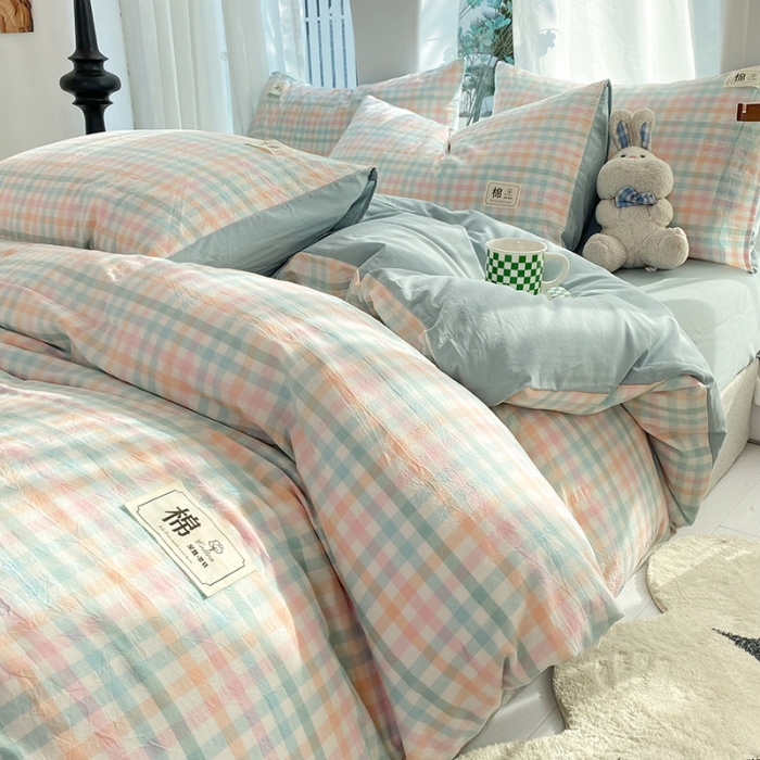 91家纺网 家纺一手货源 找家纺 （总）云家2023新款全棉纯棉水洗棉色织被套单件被罩