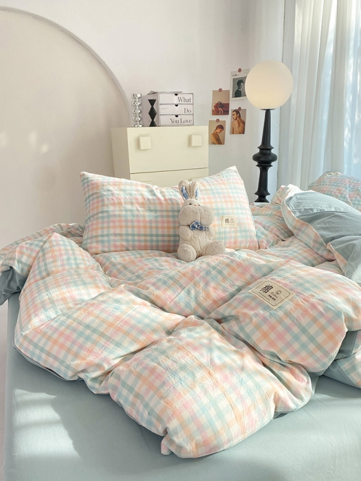 91家纺网 家纺一手货源 找家纺 （总）云家2023新款全棉纯棉水洗棉色织被套单件被罩