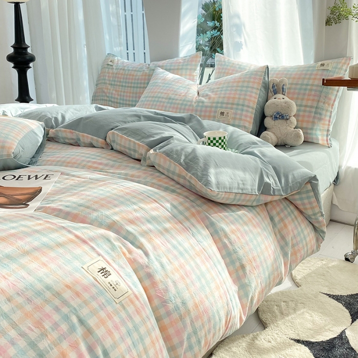 91家纺网 家纺一手货源 找家纺 （总）云家2023新款全棉纯棉水洗棉色织被套单件被罩