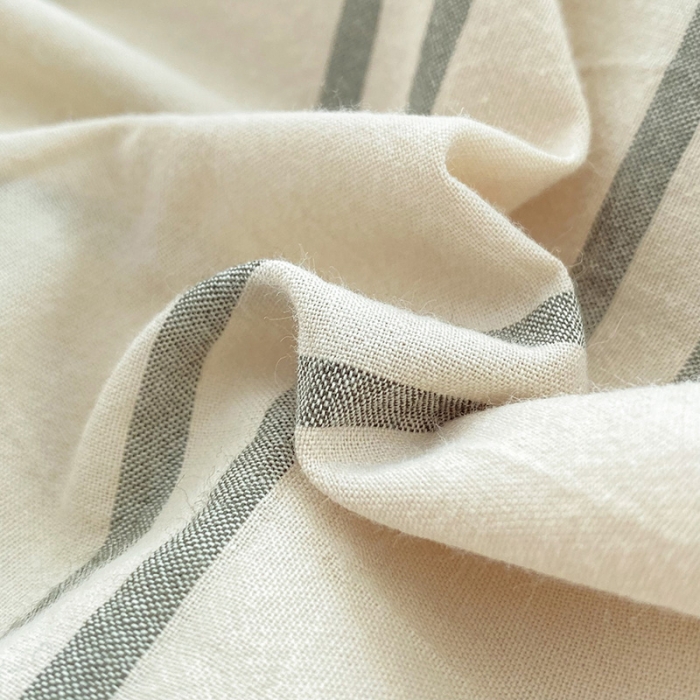 91家纺网 家纺一手货源 找家纺 云家2023新款全棉纯棉水洗棉色织被套单件被罩 复古绿条