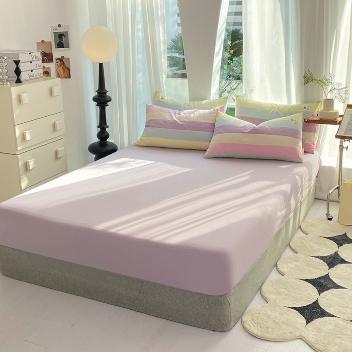 91家纺网 家纺一手货源 找家纺 云家2023新款全棉纯棉水洗棉色织被套单件被罩 彩虹糖