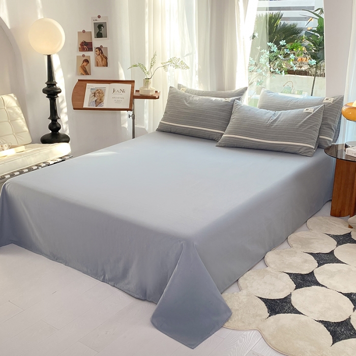 91家纺网 家纺一手货源 找家纺 云家2023新款全棉纯棉水洗棉色织被套单件被罩 光阴灰