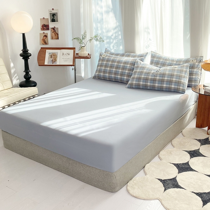 91家纺网 家纺一手货源 找家纺 云家2023新款全棉纯棉水洗棉色织被套单件被罩 简兮兰