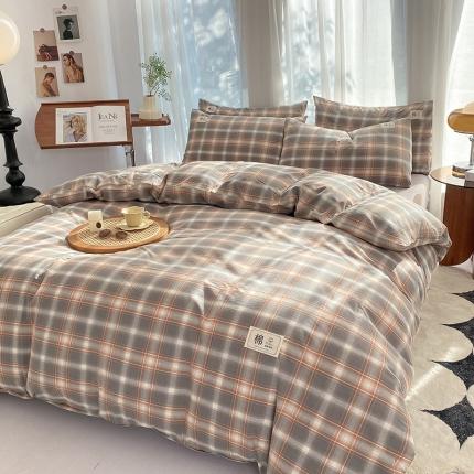 云家2023新款全棉纯棉水洗棉色织被套单件被罩 洛卡灰