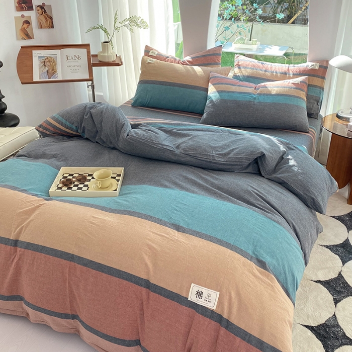 91家纺网 家纺一手货源 找家纺 云家2023新款全棉纯棉水洗棉色织被套单件被罩 斯诺克