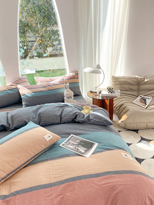 91家纺网 家纺一手货源 找家纺 云家2023新款全棉纯棉水洗棉色织被套单件被罩 斯诺克