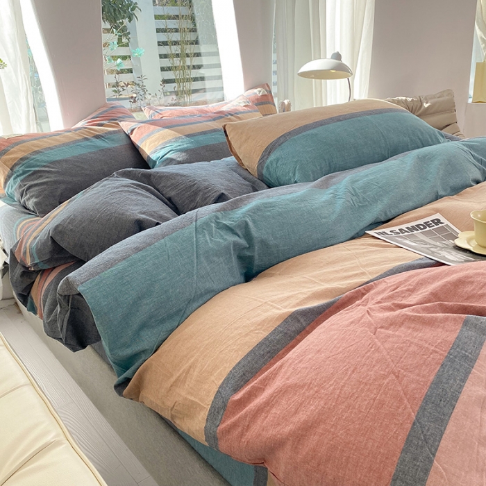 91家纺网 家纺一手货源 找家纺 云家2023新款全棉纯棉水洗棉色织被套单件被罩 斯诺克