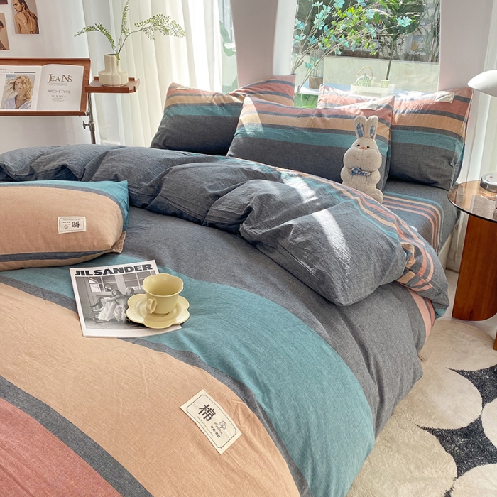 91家纺网 家纺一手货源 找家纺 云家2023新款全棉纯棉水洗棉色织被套单件被罩 斯诺克