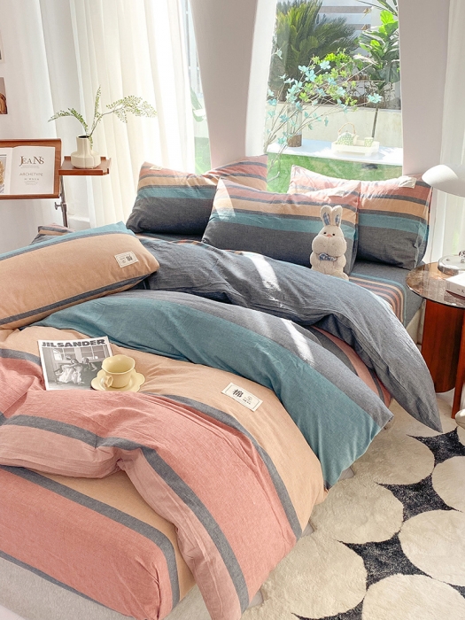 91家纺网 家纺一手货源 找家纺 云家2023新款全棉纯棉水洗棉色织被套单件被罩 斯诺克