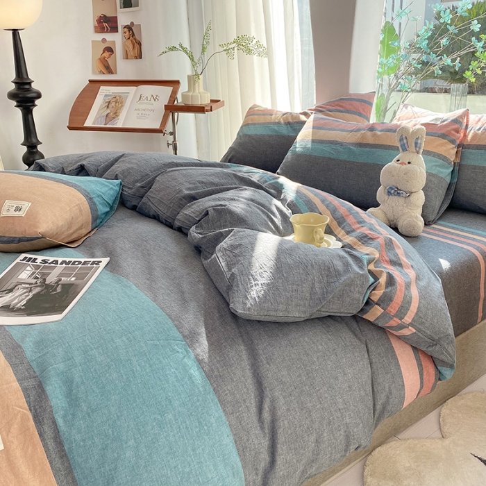 91家纺网 家纺一手货源 找家纺 云家2023新款全棉纯棉水洗棉色织被套单件被罩 斯诺克