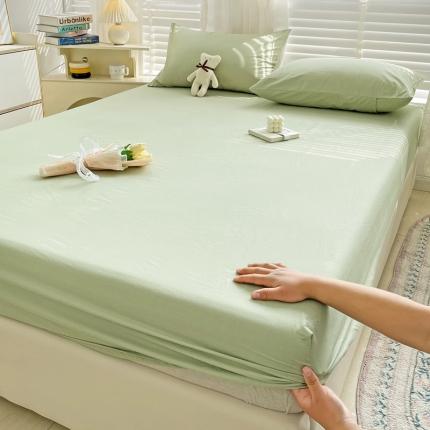 91家纺网 家纺一手货源 找家纺 N先生 2025新款 全棉40支床笠 果绿