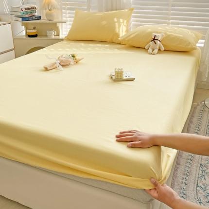 91家纺网 家纺一手货源 找家纺 N先生 2025新款 全棉40支床笠 奶黄