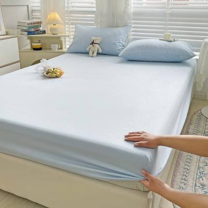 N先生 2025新款 全棉40支床笠 浅蓝