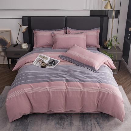 喜四方 2024新款全棉磨毛全棉印花四件套 克洛伊-粉