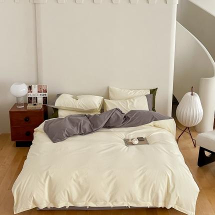 91家纺网 家纺一手货源 找家纺 （总）华超针织 2023新款水洗棉拼色四件套