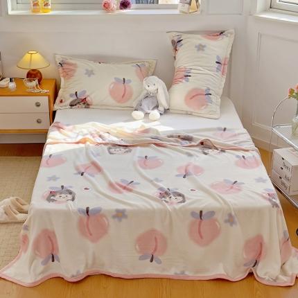 91家纺网 家纺一手货源 找家纺 （总）曼町 2025新款卡通牛奶绒320克盖毯