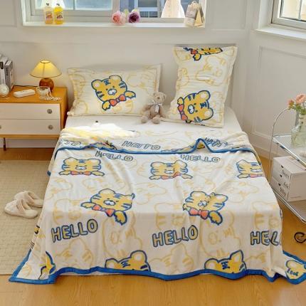 91家纺网 家纺一手货源 找家纺 （总）曼町 2025新款卡通牛奶绒320克盖毯