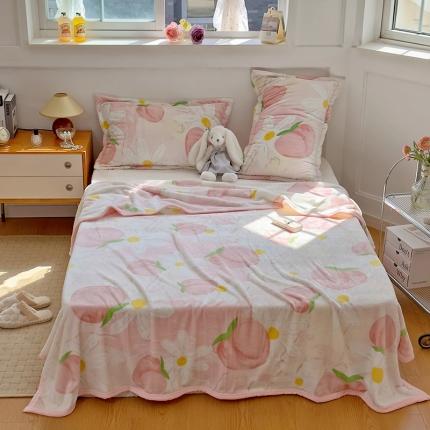 91家纺网 家纺一手货源 找家纺 （总）曼町 2025新款卡通牛奶绒320克盖毯