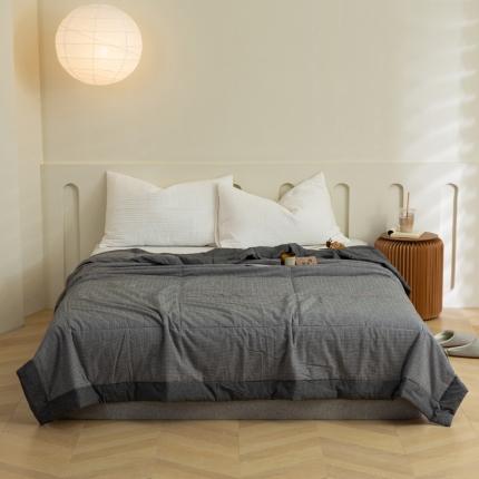 91家纺网 家纺一手货源 找家纺 安莱 2023全棉色织提花海石能量纤维夏被 提花小黑格