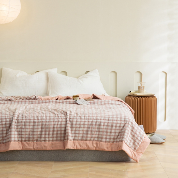 91家纺网 家纺一手货源 找家纺 (总)安莱 2023全棉色织提花海石能量纤维夏被