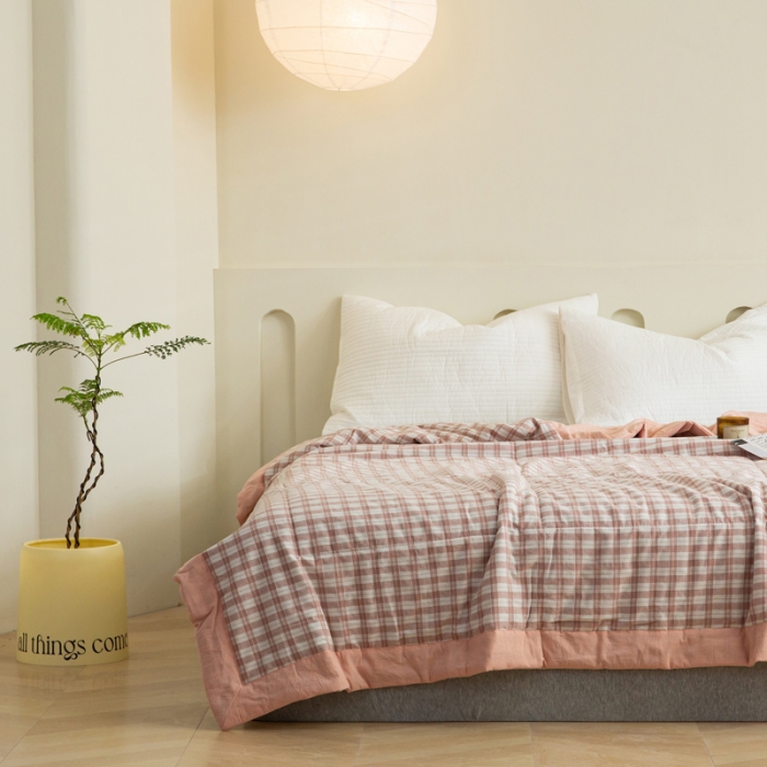 91家纺网 家纺一手货源 找家纺 (总)安莱 2023全棉色织提花海石能量纤维夏被