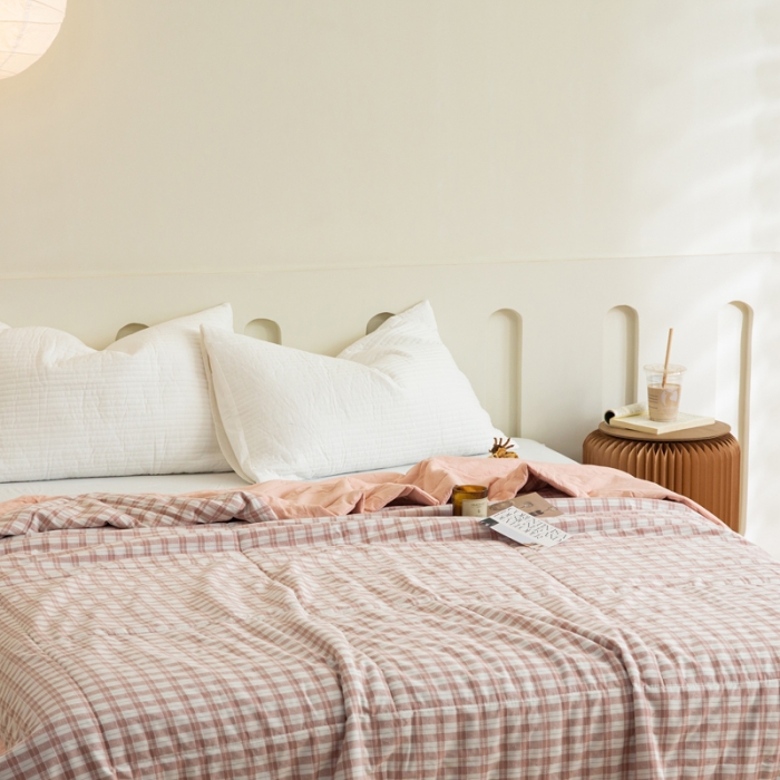 91家纺网 家纺一手货源 找家纺 (总)安莱 2023全棉色织提花海石能量纤维夏被