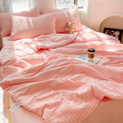 91家纺网 家纺一手货源 找家纺 （总）赫本家纺2025新款泡泡纱夏被 夏被四件套