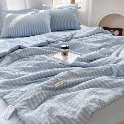 91家纺网 家纺一手货源 找家纺 （总）赫本家纺2025新款泡泡纱夏被 夏被四件套