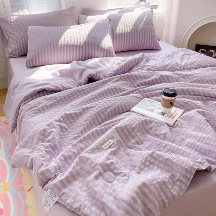 91家纺网 家纺一手货源 找家纺 （总）赫本家纺2025新款泡泡纱夏被 夏被四件套