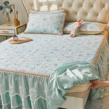 恋尚 2024新款欧式可脱卸带床笠式床裙0.5乳胶三件套 风香郁金