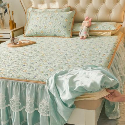 91家纺网 家纺一手货源 找家纺 恋尚 2024新款欧式可脱卸带床笠式床裙0.5乳胶三件套 半夏