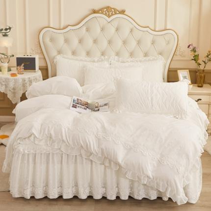 91家纺网 家纺一手货源 找家纺 （总）恋尚 2023新款蜜桃棉夹棉床裙款四件套