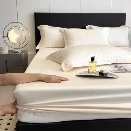 91家纺网 家纺一手货源 找家纺 秀色50支贡缎床笠单件全棉纯棉床罩三件套防滑床单床垫套罩床套梦易-香芋紫