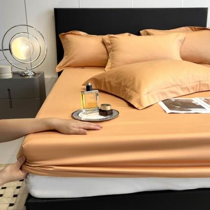 91家纺网 家纺一手货源 找家纺 秀色50支贡缎床笠单件全棉纯棉床罩三件套防滑床单床垫套罩床套梦易-香芋紫